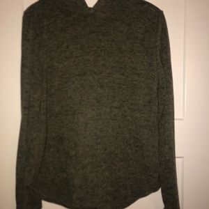 Green sweater with hood